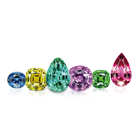 MULTICOLOURED GEMSTONE SET